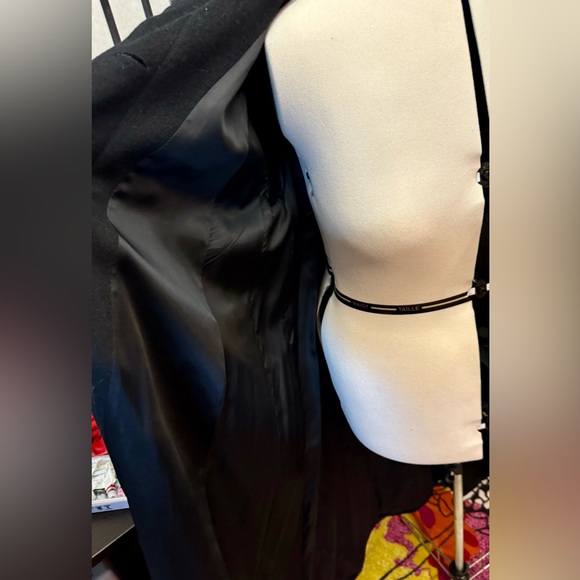 Steve by Searle  black formal coat with fur trim size 14 - Picture 3 of 11